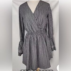 Nordstrom Grey and White Striped Dress